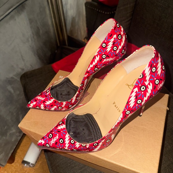 Christian Louboutin Red and Black Heels - Picture 5 of 8